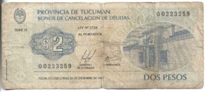 ARGENTINA 2 PESOS BONO TUCUMÁN 2003
