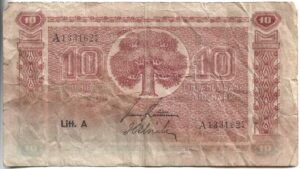 FINLANDIA 10 MARKAA 1945