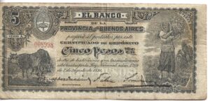 ARGENTINA 5 PESOS 1891