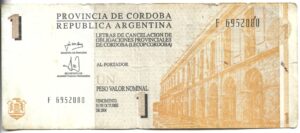 ARGENTINA BONO 1 PESO CÓRDOBA 2004