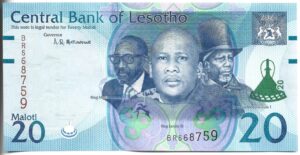 LESOTHO 20 MALOTI 2021 SIN CIRCULAR