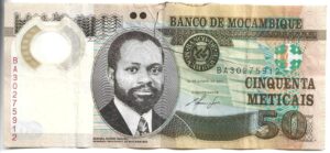 MOZAMBIQUE 50 METICAIS 2011 REPARADO CON CINTA