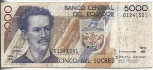 ECUADOR 5000 SUCRES 1995