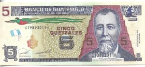GUATEMALA 5 QUETZALES 2022 SIN CIRCULAR