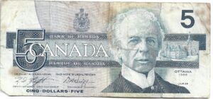 CANADÁ 5 DÓLARES 1986