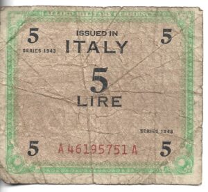 ITALIA 5 LIRAS 1943