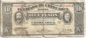 MÉXICO 10 PESOS 1915 ESTADO DE CHIHUAHUA