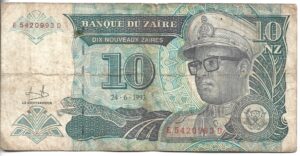 ZAIRE 10 ZAIRES 1993