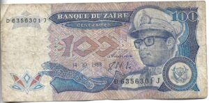ZAIRE 100 ZAIRES 1988