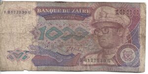 ZAIRE 1000 ZAIRES 1989