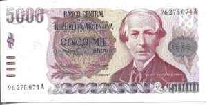 ARGENTINA 5000 PESOS ARGENTINOS SIN CIRCULAR