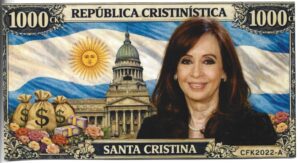 ARGENTINA BILLETE FANTASÍA CRISTINA 1000 PESOS