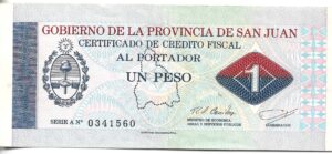 ARGENTINA 1 PESO BONO SAN JUAN 1995