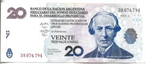 ARGENTINA 20 LECOP LEYENDA MODIFICATORIO