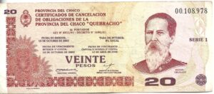 ARGENTINA 20 QUEBRACHOS CHACO 2001