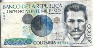 COLOMBIA 20.000 PESOS 2010