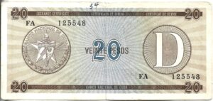CUBA 20 PESOS BONO D