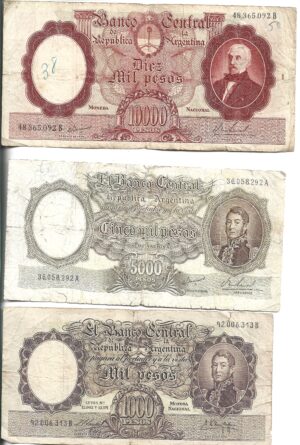 ARGENTINA SERIE PESOS MONEDA NACIONAL 50 CENTAVOS A 10.000