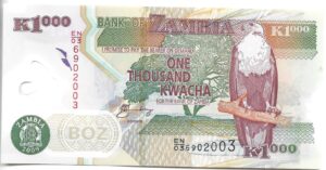 ZAMBIA 1000 KWACHA 2009 SIN CIRCULAR