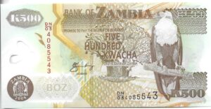 ZAMBIA 500 KWACHA 2008 SIN CIRCULAR